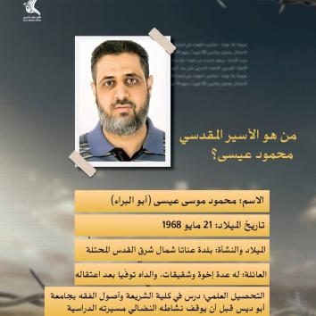 القيادي الأسير المقدسي محمود عيسى حكاية ثبات تتحدى السجون