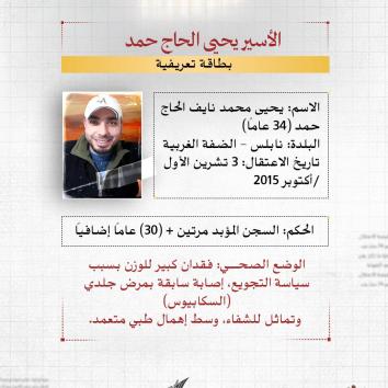 الأسير يحيى الحاج حمد.. المؤبد المكرر وصمود المعرفة خلف القضبان