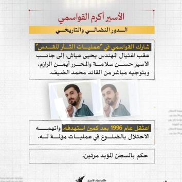 الأسير أكرم القواسمي.. ثلاثة عقود من الأسر
