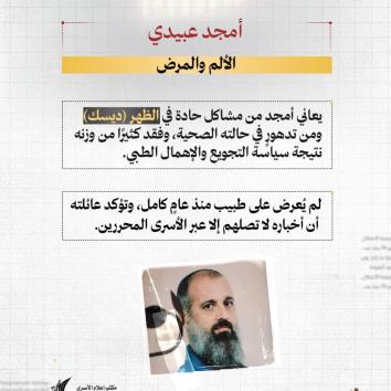 الأسير الكاتب أمجد عبيدي.. يكتب النور خلف القضبان