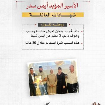 الأسير المؤبد أيمن سدر.. 30 عاماً من الغياب والعذاب