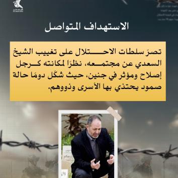 الشيخ بسام السعدي.. أسير خلف القضبان وأبناء تحت الملاحقة ونكبة لا تنتهي